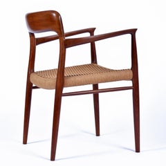 Pair of Roped Seat Danish Teak Dining Chair Model 56 by Niels Otto Moller