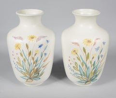 Pair of Rörstrand Hand Decorated Vases