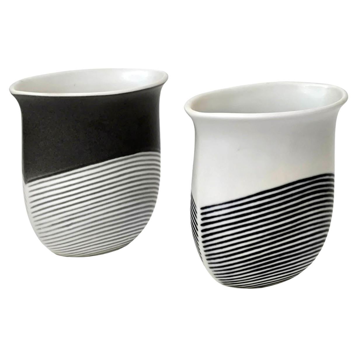 Pair of Rorstrand IPE Ceramic Vases, Designed by Inger Persson, 1960s