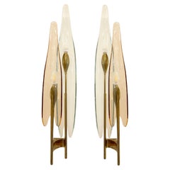 Pair of Rose' "Dalia" Sconces by Max Ingrand for Fontana Arte