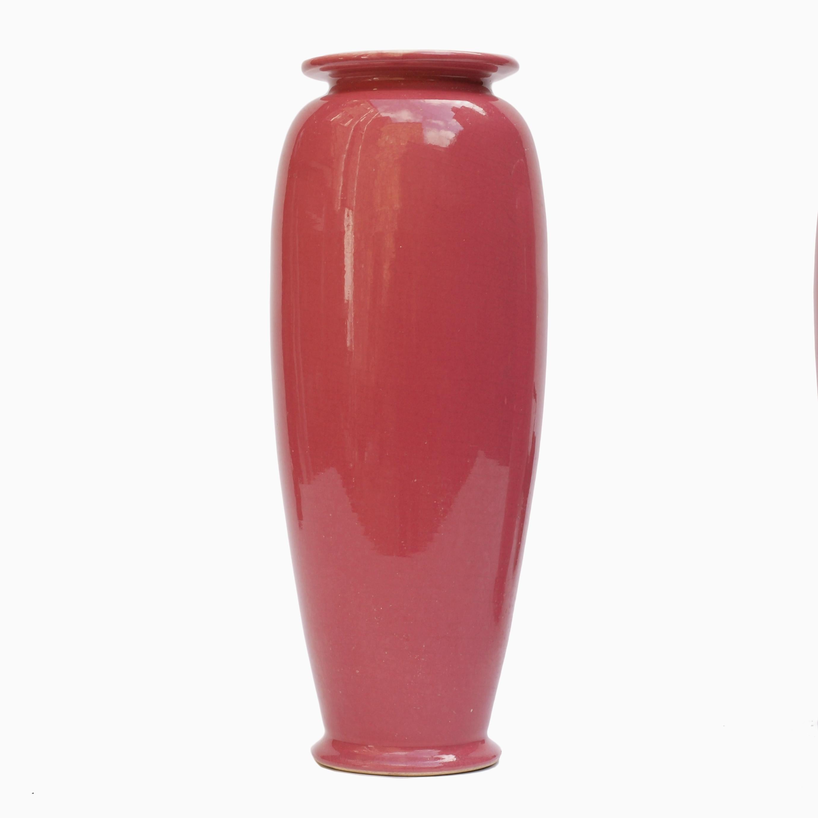 Pair of Rose Glazed Christopher Dresser Vases by Ault Pottery, 1890s 6