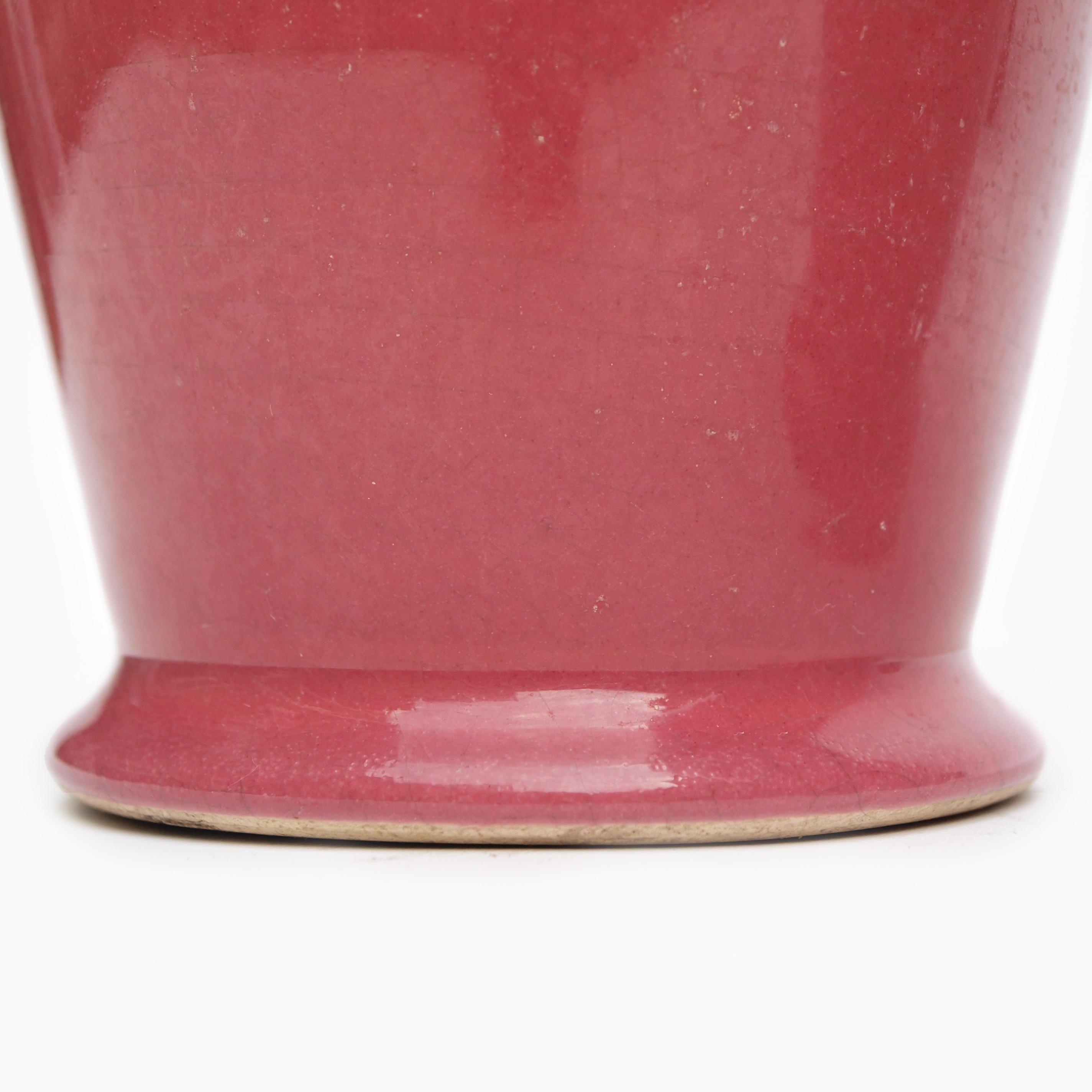 British Pair of Rose Glazed Christopher Dresser Vases by Ault Pottery, 1890s