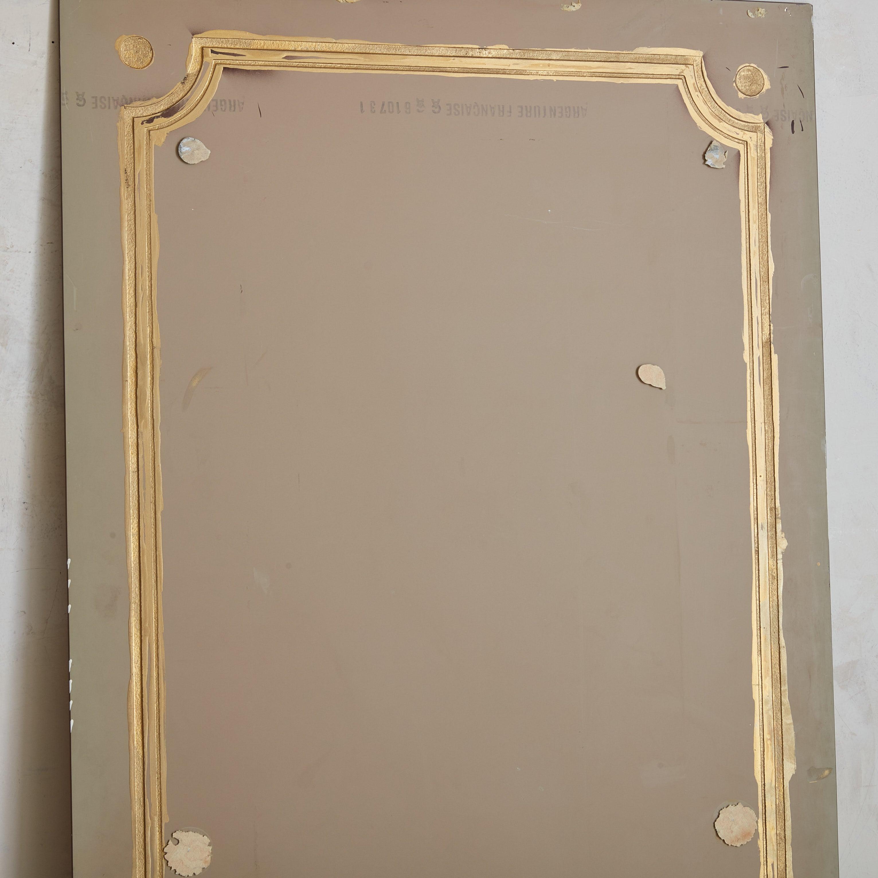 Paire de miroirs peints au dos en or rose n° 02, France, années 1920 en vente 3