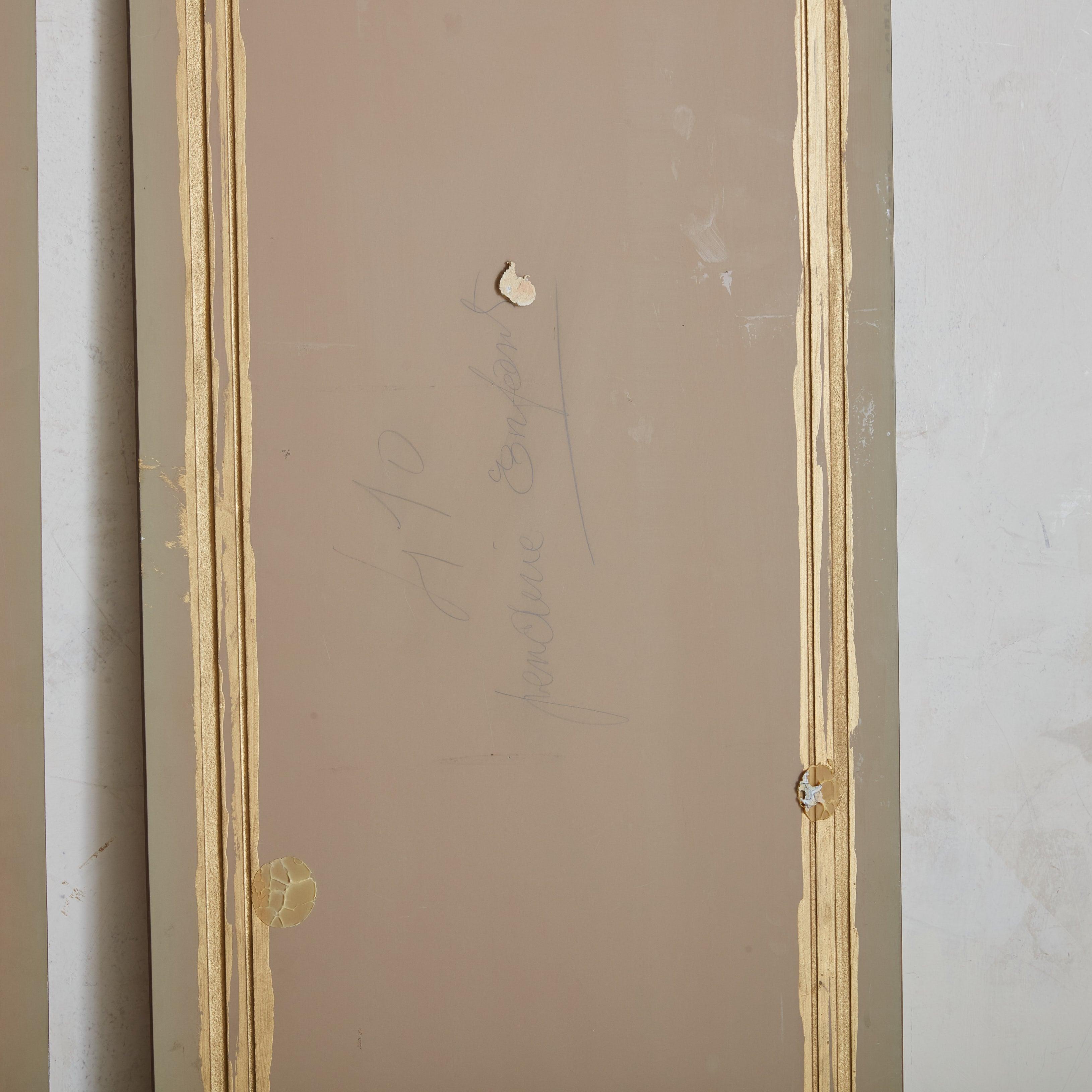 Paire de miroirs peints au dos en or rose n° 04, France, années 1920 en vente 3