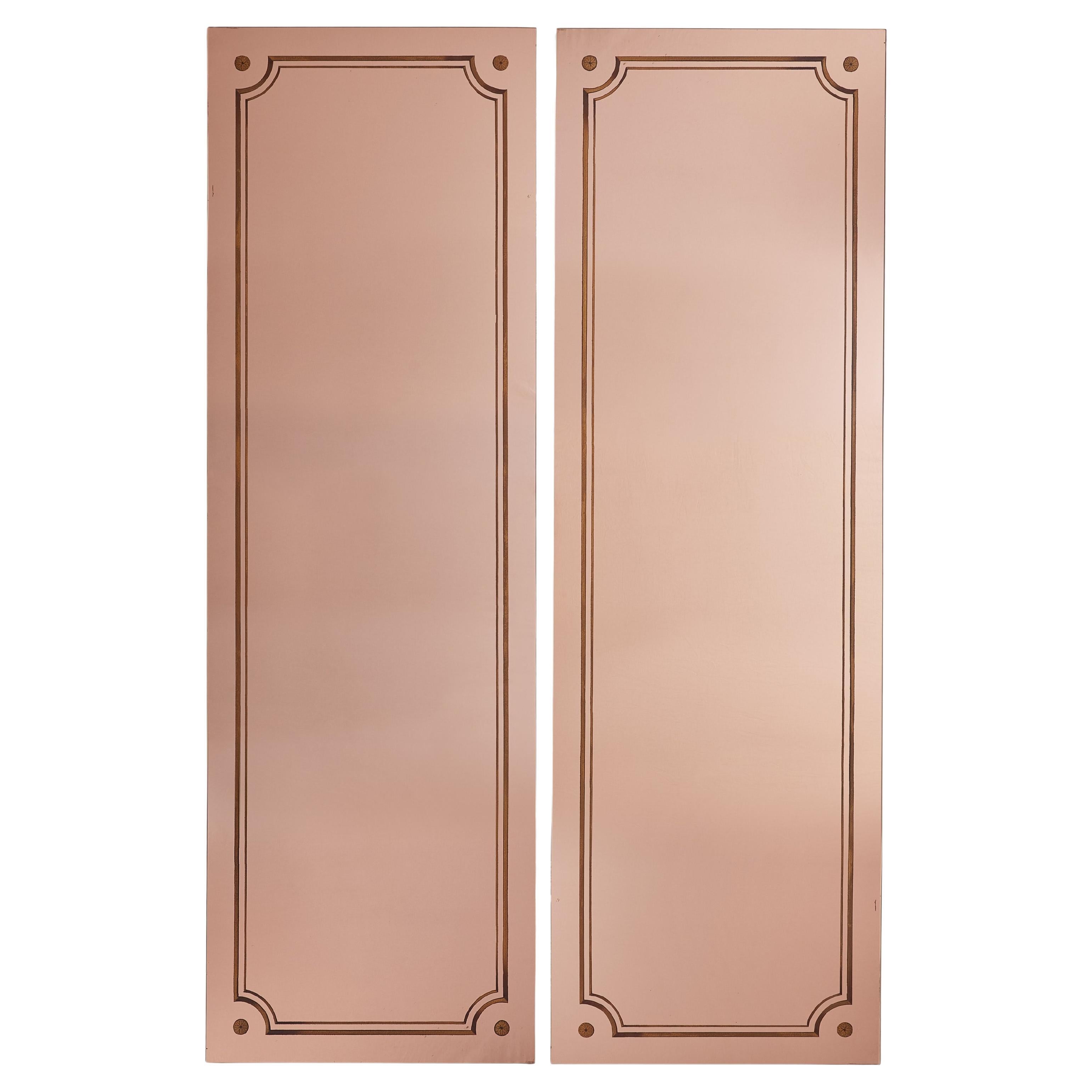 Coppia di specchi dipinti in oro rosa n. 06, Francia, anni '20