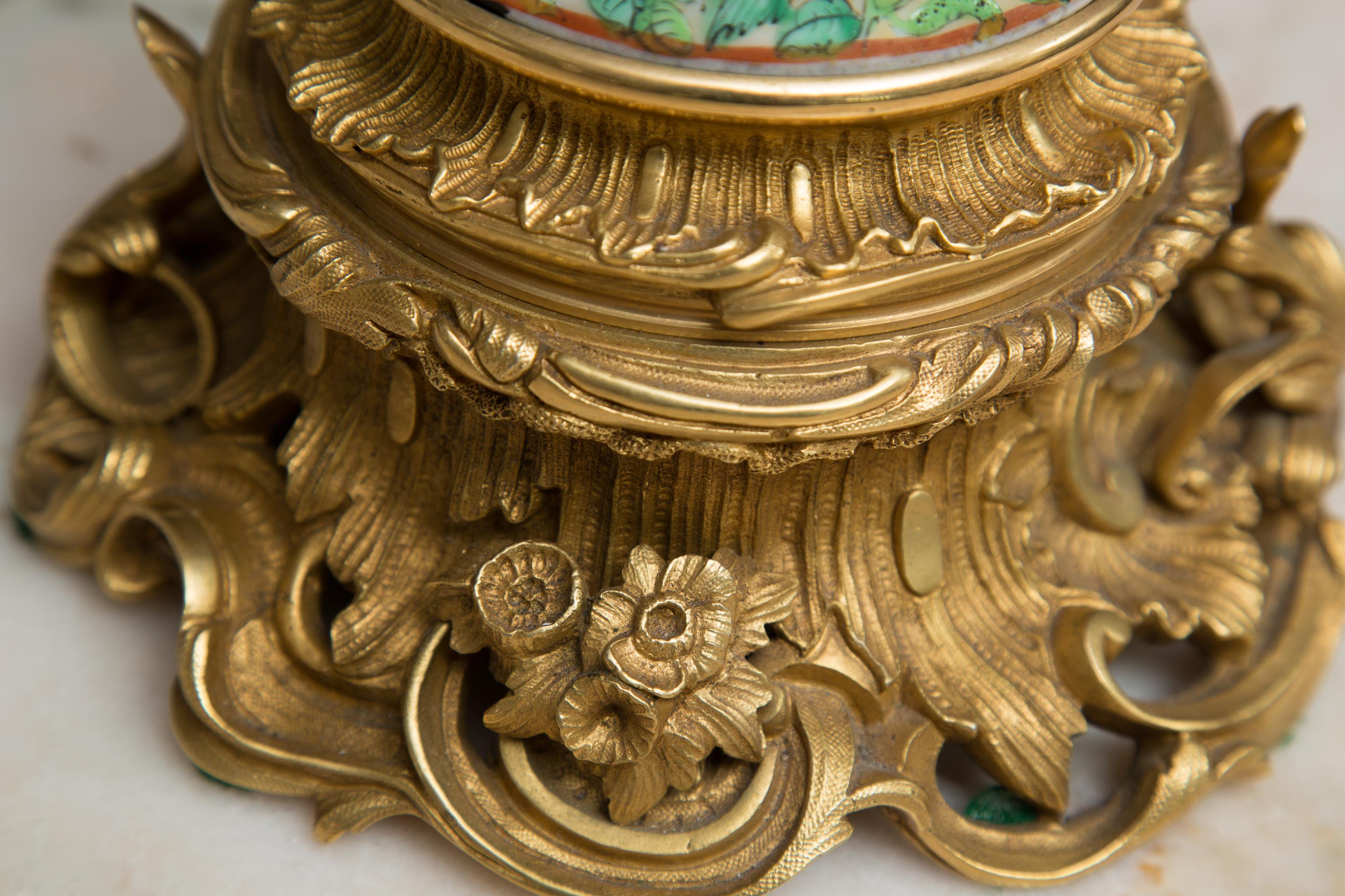 19th Century Pair of Rose Medallion Vases as Table Lamps