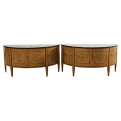 Pair of Rose Tarlow Demilune Adam Sideboard Cabinets