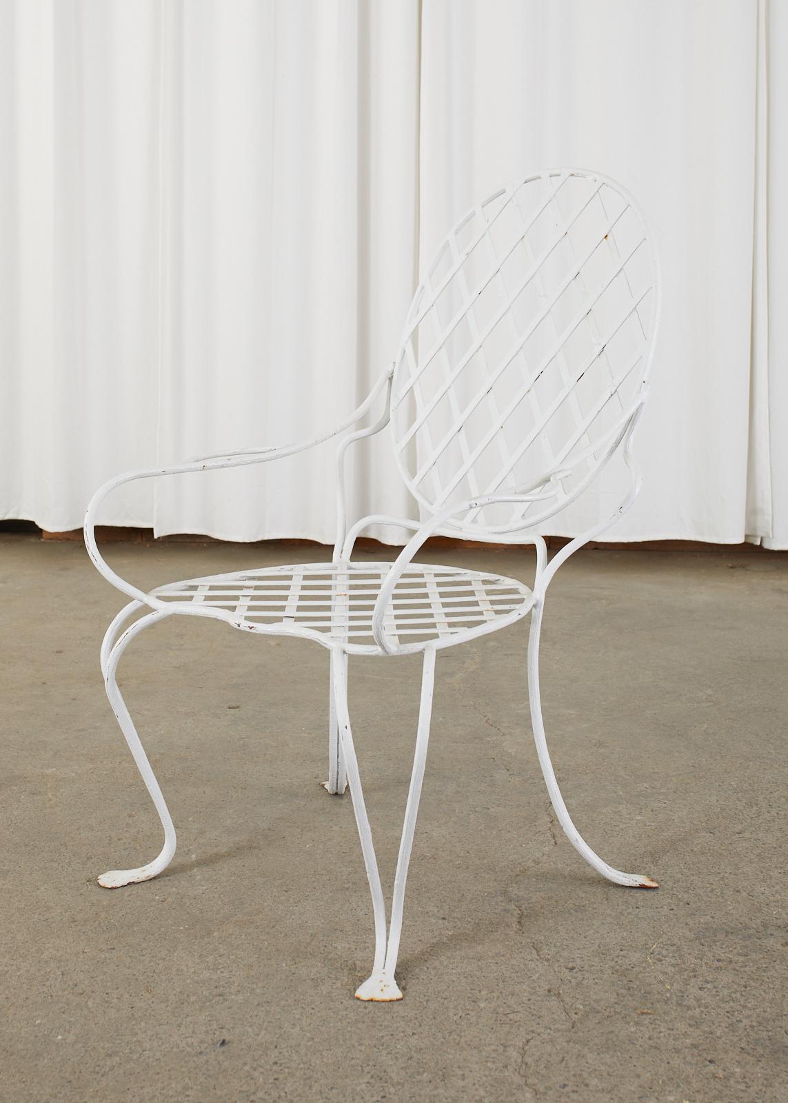 Pair of Rose Tarlow Faux Bois Twig Iron Garden Chairs 3