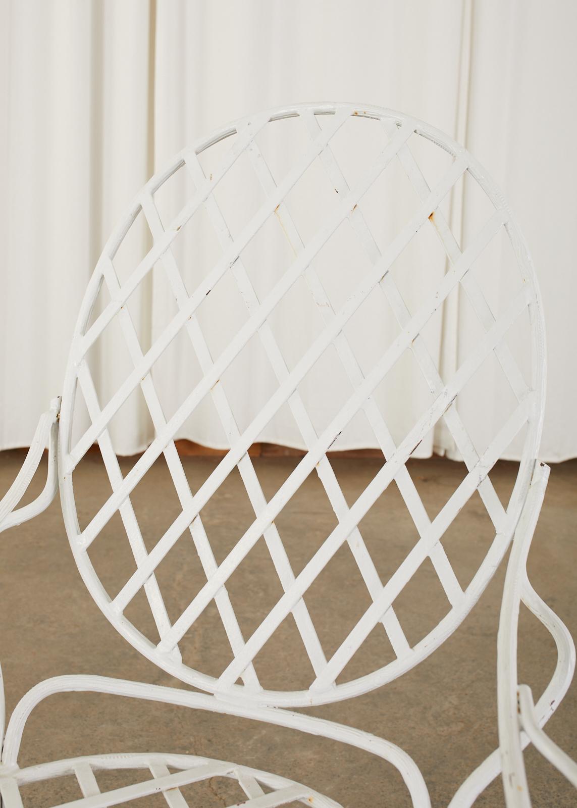 Pair of Rose Tarlow Faux Bois Twig Iron Garden Chairs 5
