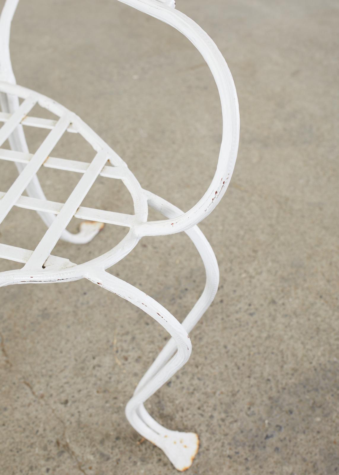 Pair of Rose Tarlow Faux Bois Twig Iron Garden Chairs 8