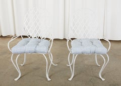 Pair of Rose Tarlow Faux Bois Twig Iron Garden Chairs