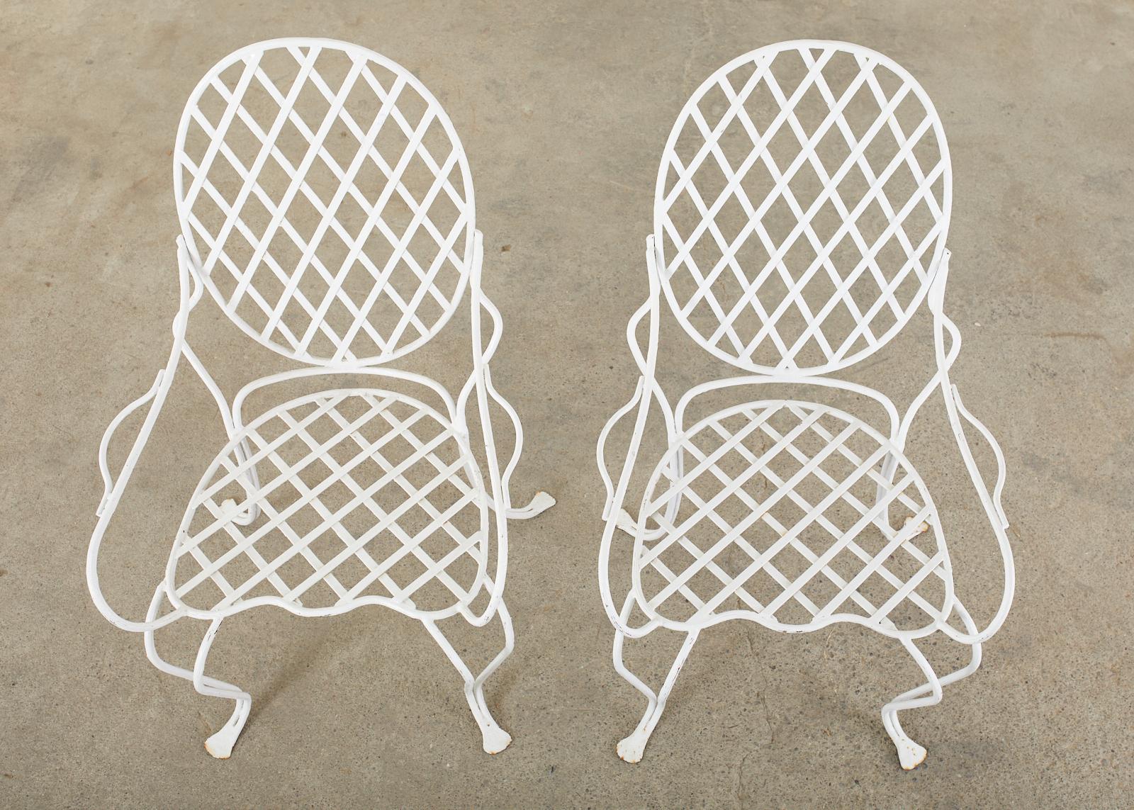 Neoclassical Pair of Rose Tarlow Faux Bois Twig Iron Garden Chairs