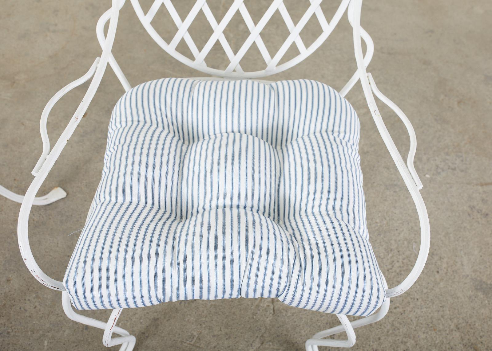 Pair of Rose Tarlow Faux Bois Twig Iron Garden Chairs In Good Condition In Rio Vista, CA