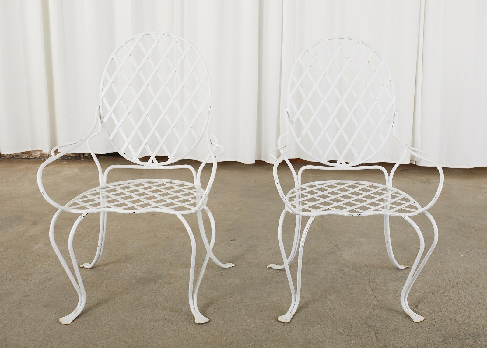 20th Century Pair of Rose Tarlow Faux Bois Twig Iron Garden Chairs