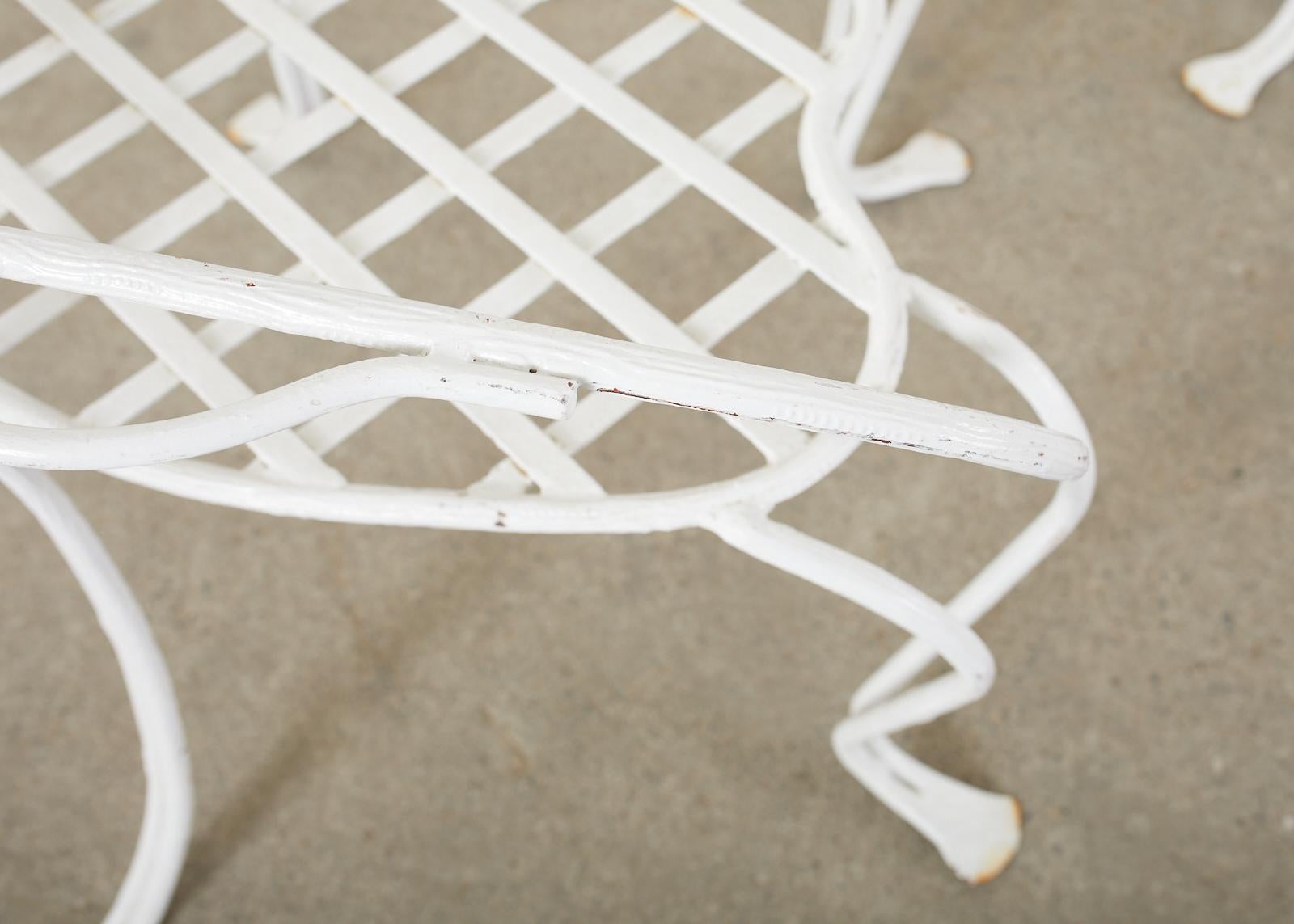 Pair of Rose Tarlow Faux Bois Twig Iron Garden Chairs 2