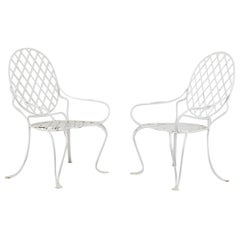 Pair of Rose Tarlow Faux Bois Twig Iron Garden Chairs