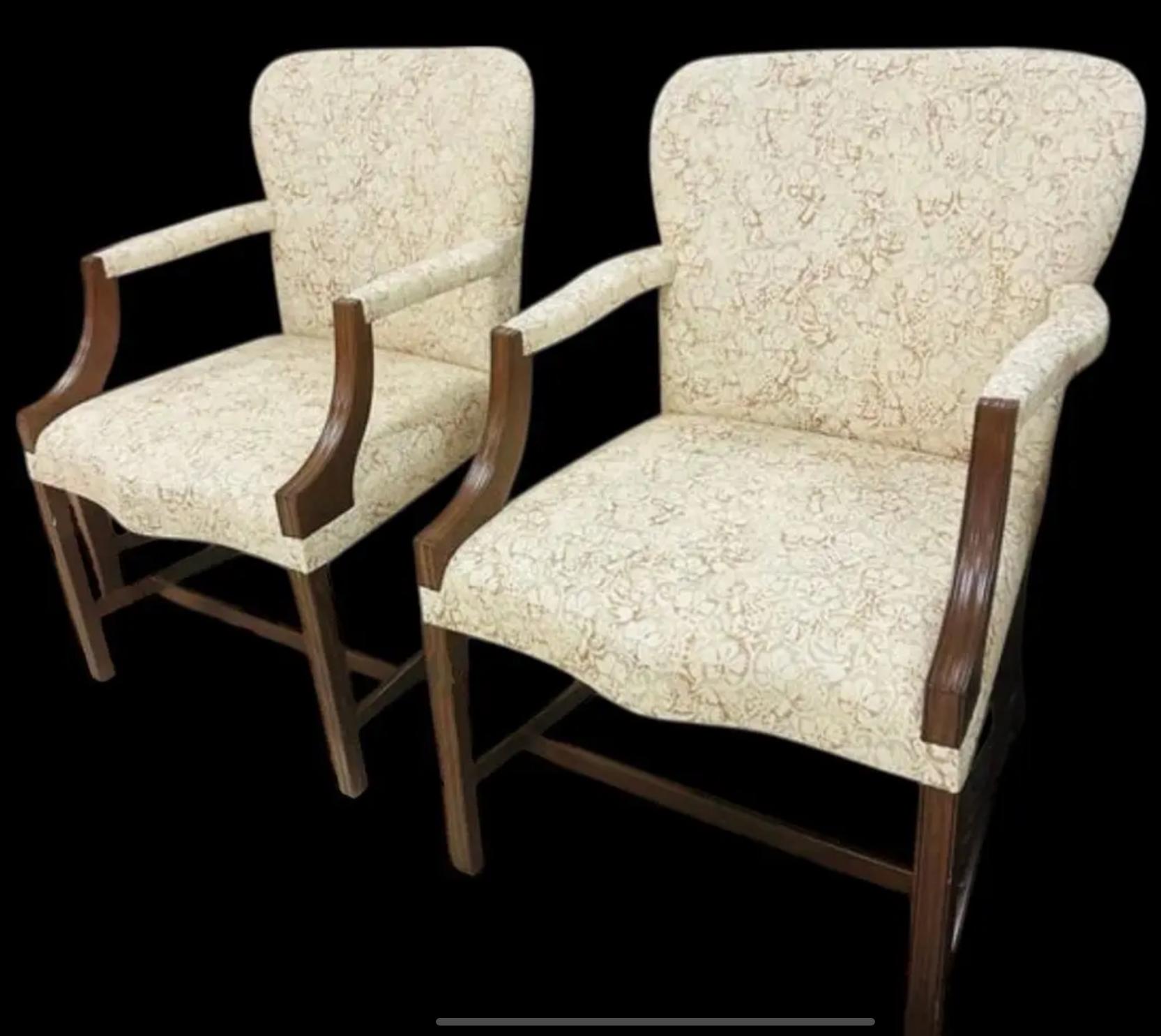 Pair of Rose Tarlow From Melrose House Chippendale Arm Chairs In Good Condition For Sale In LOS ANGELES, CA