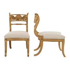 Pair of Rose Tarlow Giltwood Regency Shell Back Chair