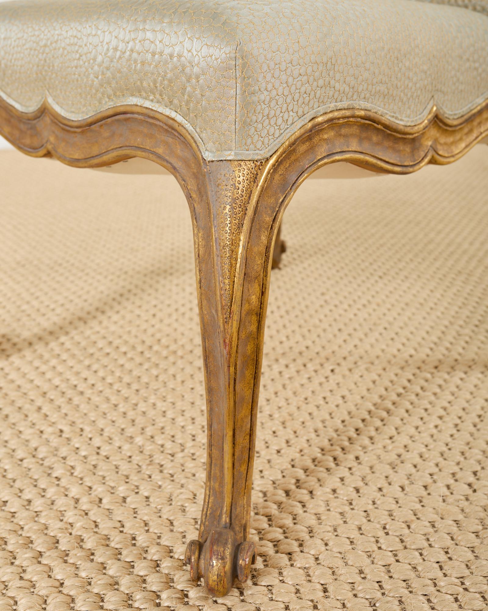 Pair of Rose Tarlow Gold Leaf Kent Dining Chairs 2