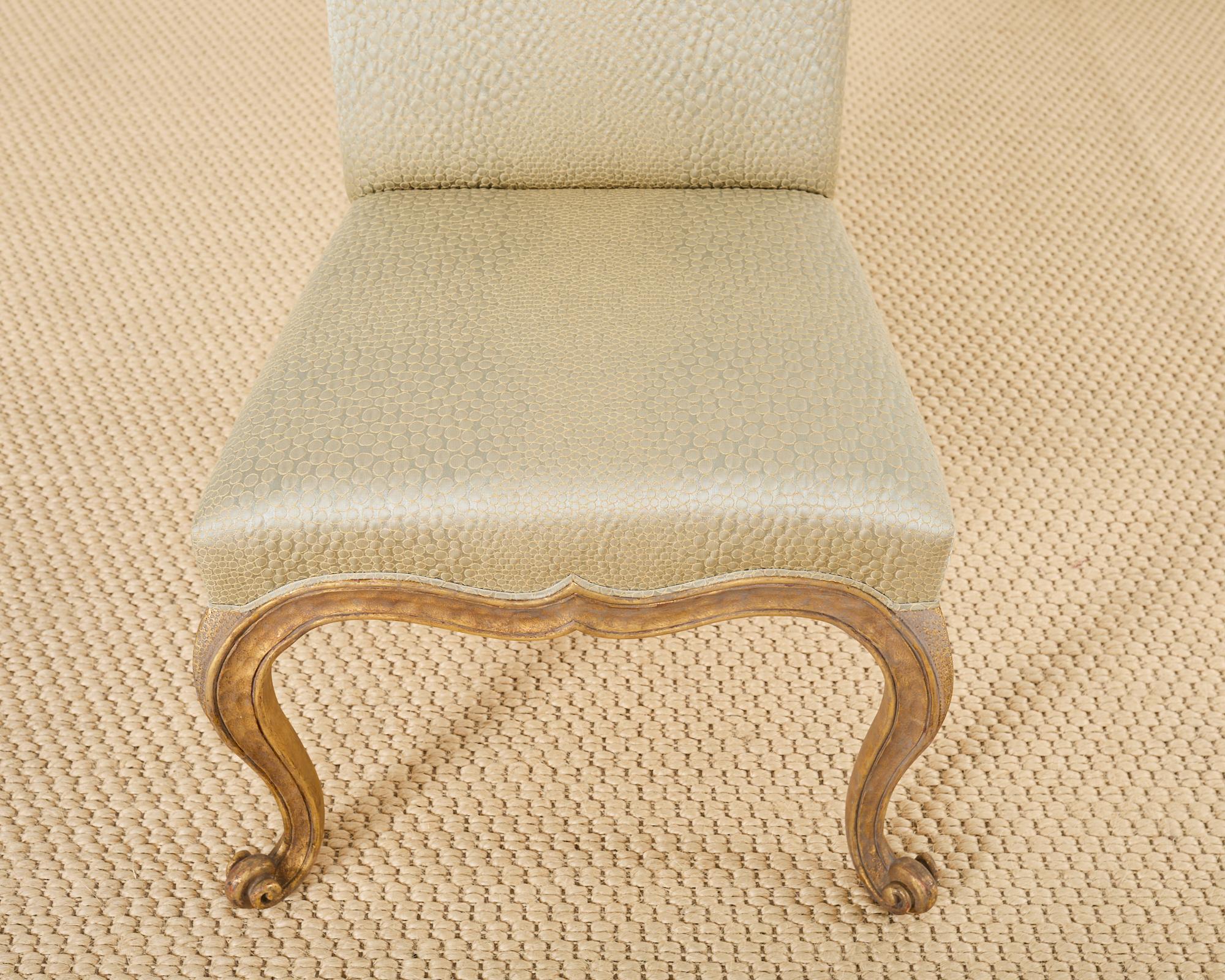 Pair of Rose Tarlow Gold Leaf Kent Dining Chairs 4