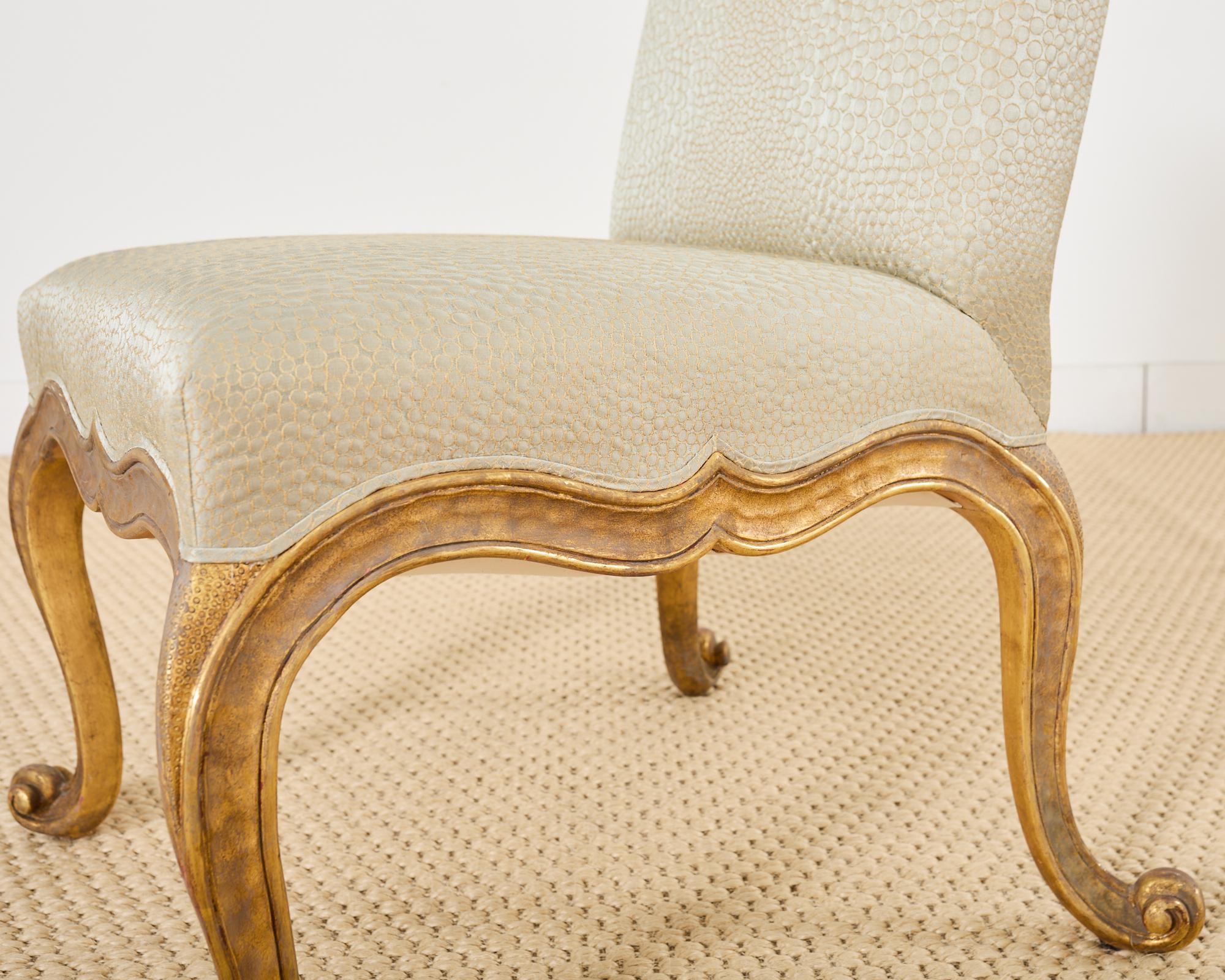 Pair of Rose Tarlow Gold Leaf Kent Dining Chairs 7