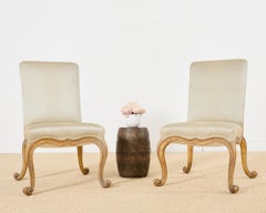 Pair of Rose Tarlow Gold Leaf Kent Dining Chairs