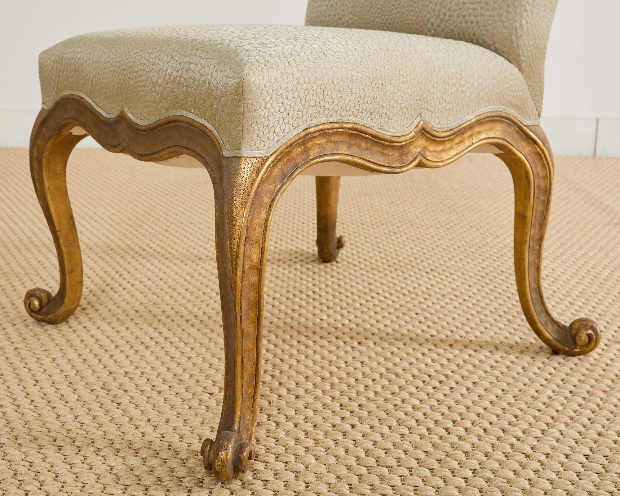Pair of Rose Tarlow Gold Leaf Kent Dining Chairs 1