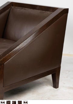Pair of Rose Tarlow Melrose House Art Deco Style Club Armchairs