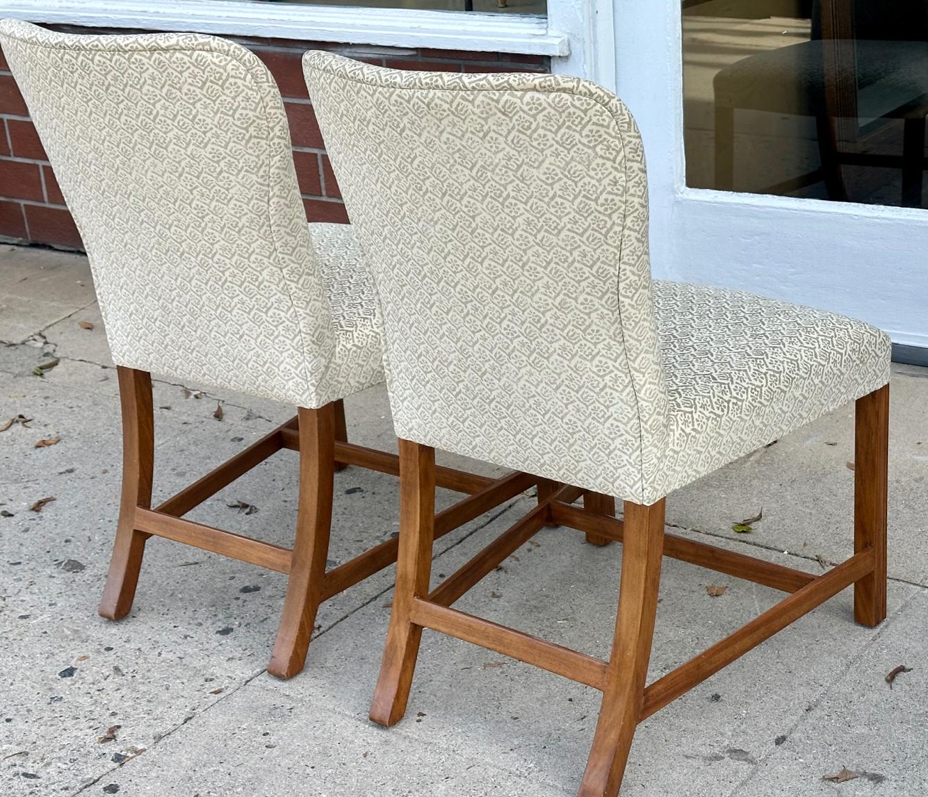 Late 20th Century Pair of Rose Tarlow Melrose House Chippendale Mahogany Side Chairs