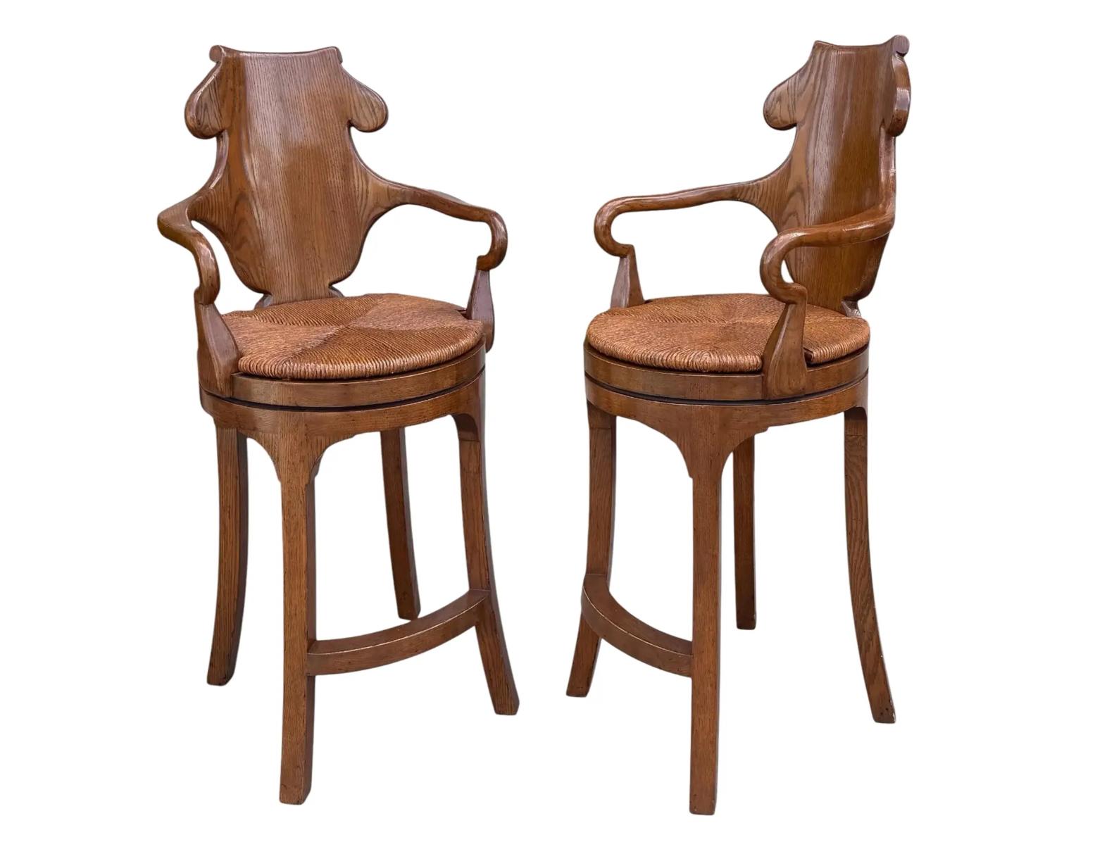 Pair of Rose Tarlow Melrose House Henley Barstools.