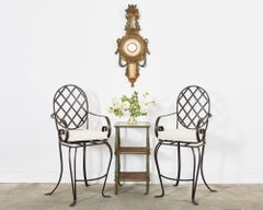 Pair of Rose Tarlow Style Iron Garden Swivel Bar Stools