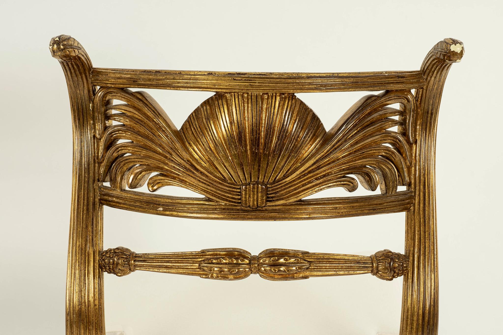 Pair of Rose Tarlow Style Regency Shell Back Chairs In Good Condition In Houston, TX