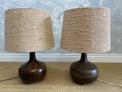 Pair of Rosenthal Studio Line Ceramic Table Lamps Tuscan Brown, Germany, 1960's