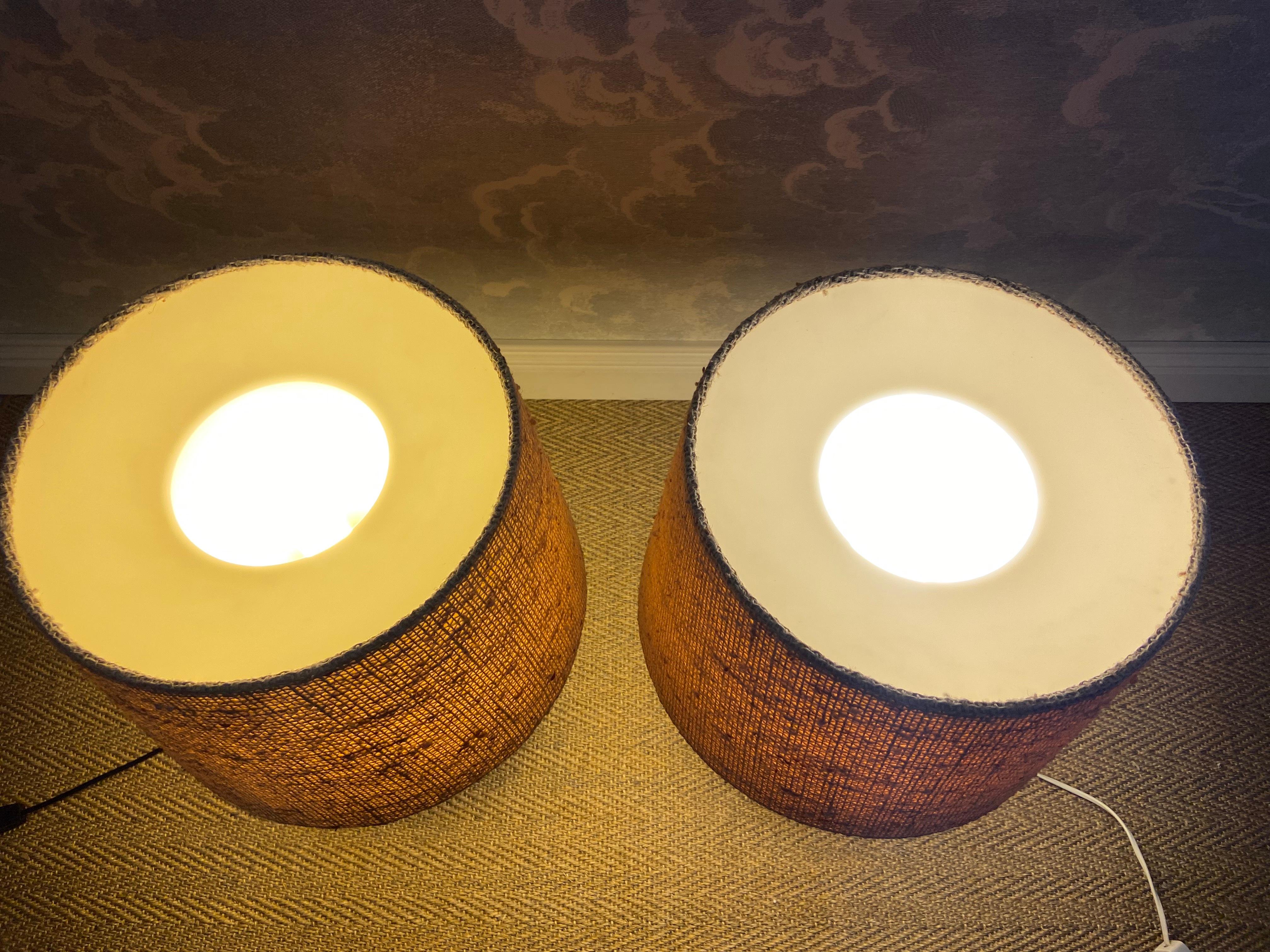 Céramique Paire de lampes de table en céramique Linee Studio Tuscan Brown, Allemagne, années 1960 en vente