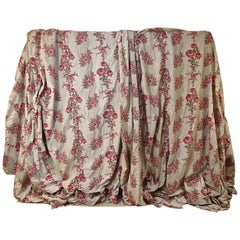 Pair of Roses and Columns Cotton Curtains French, Late 19th Century