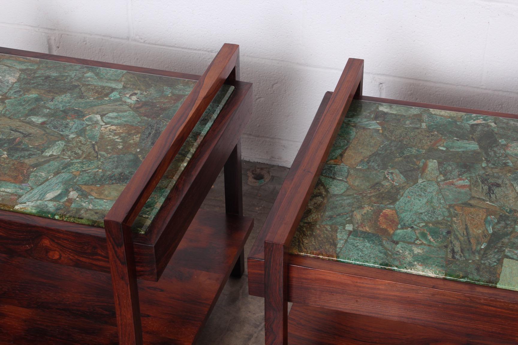 Pair of Rosewood and Agate Tables 8