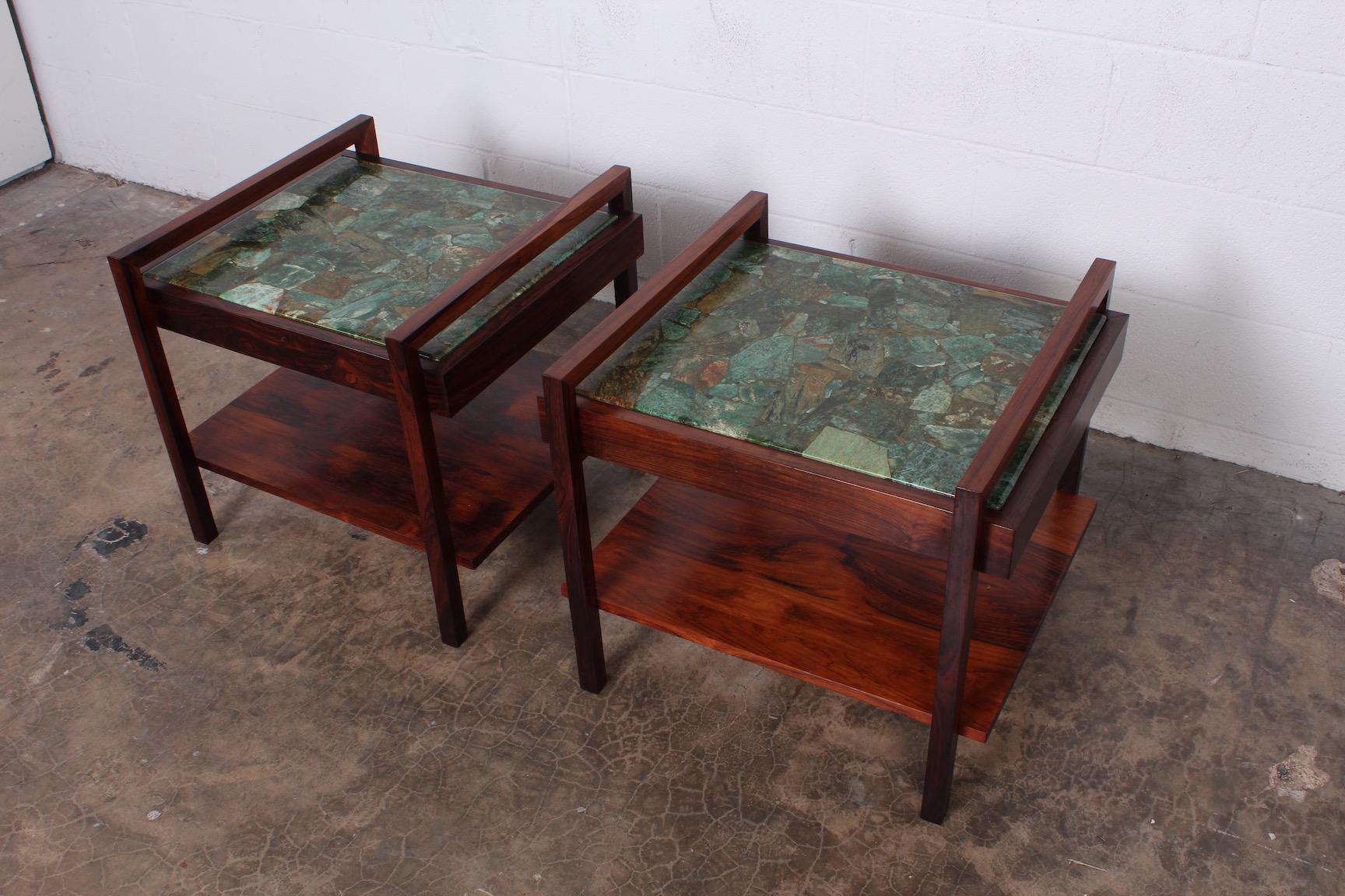 Pair of Rosewood and Agate Tables 9