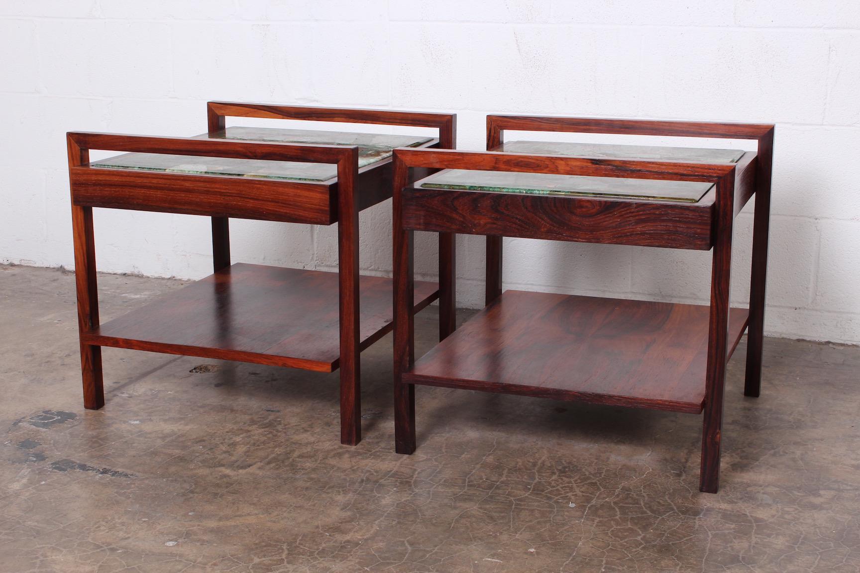 Pair of Rosewood and Agate Tables im Zustand „Gut“ in Dallas, TX