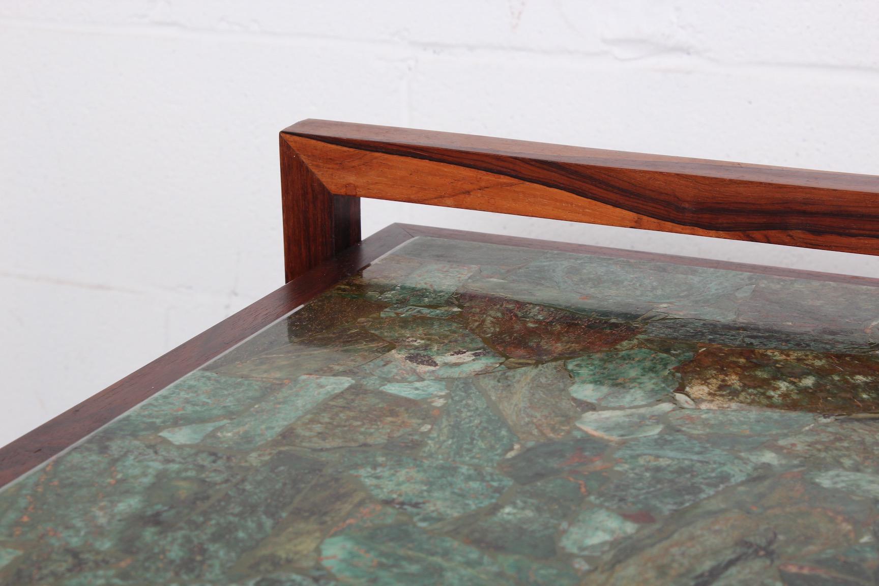 Pair of Rosewood and Agate Tables 2