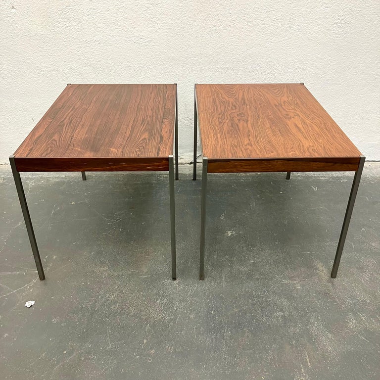 Pair of side tables designed by Osten and Uno Kristiansson for Luxus of Sweden.