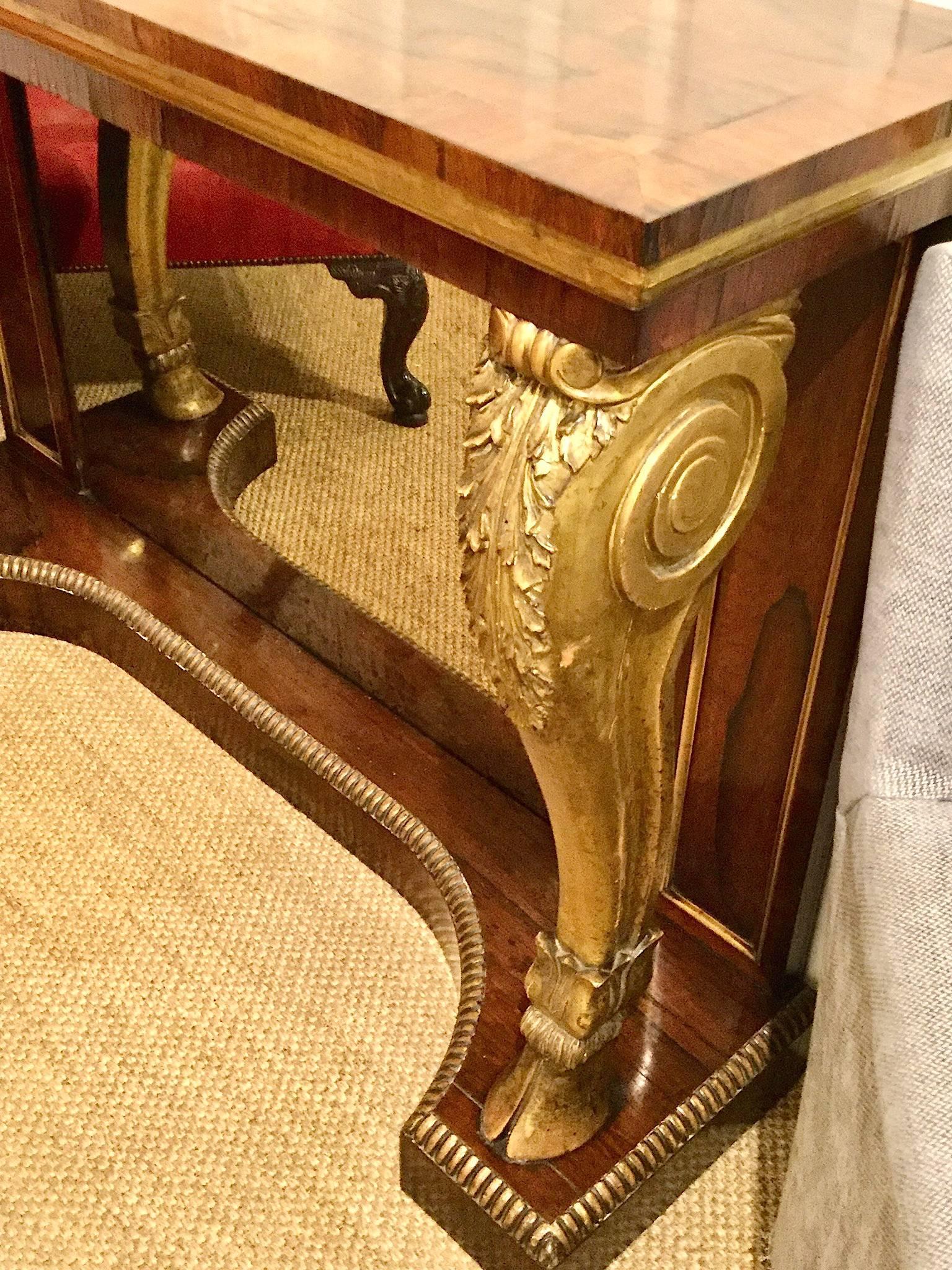 Pair of Rosewood and Gilt Console Tables, circa 1840 4