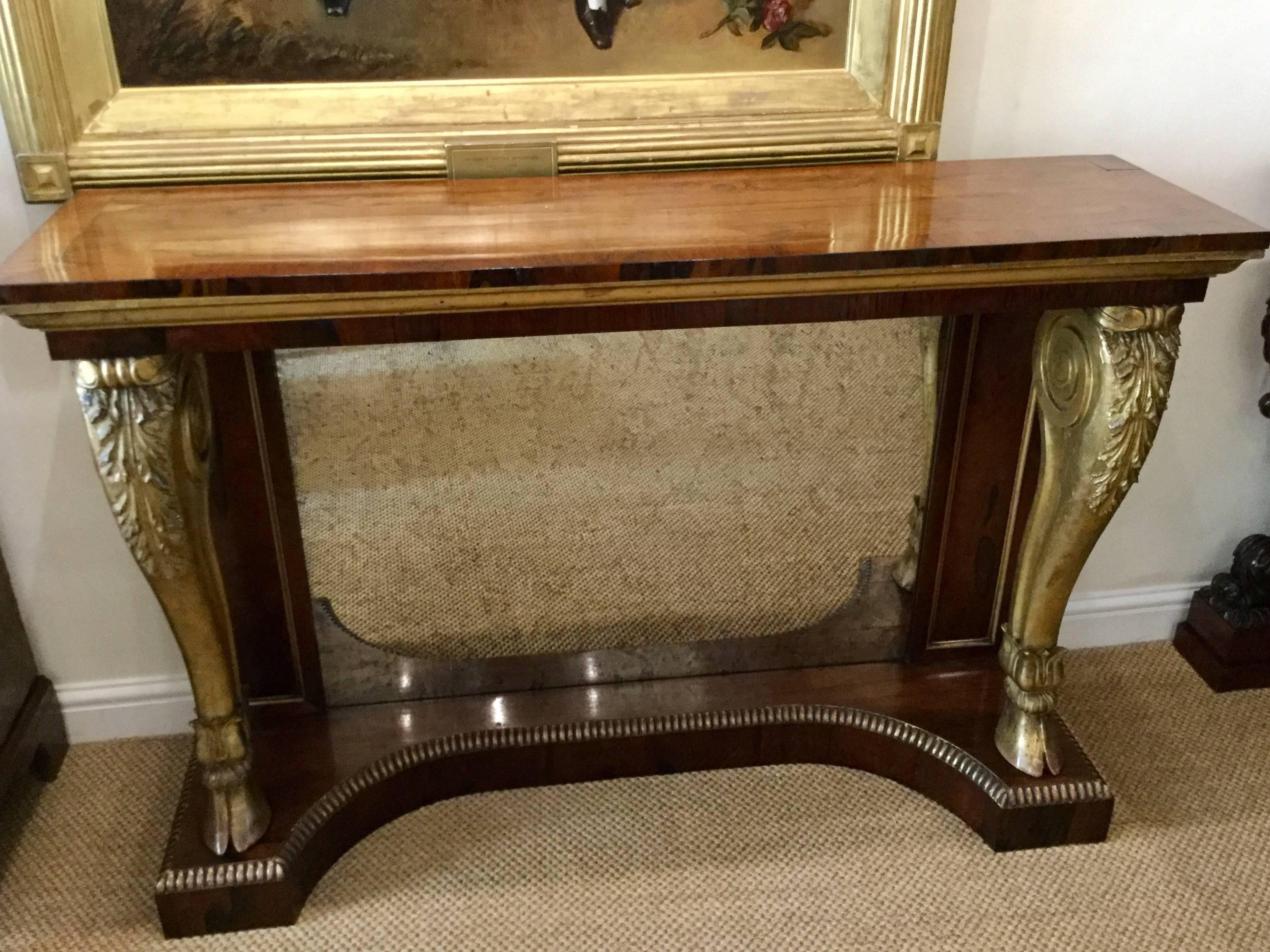 Pair of Rosewood and Gilt Console Tables, circa 1840 13