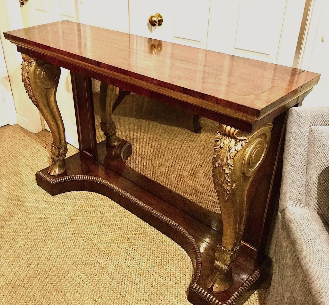 Pair of Rosewood and Gilt Console Tables, circa 1840 In Excellent Condition In Lincoln, GB