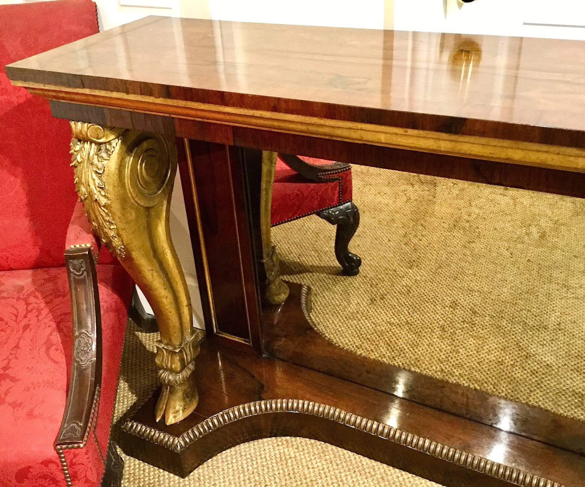Pair of Rosewood and Gilt Console Tables, circa 1840 1