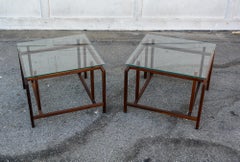 Pair of Rosewood and Glass End Tables by Henning Norgaard