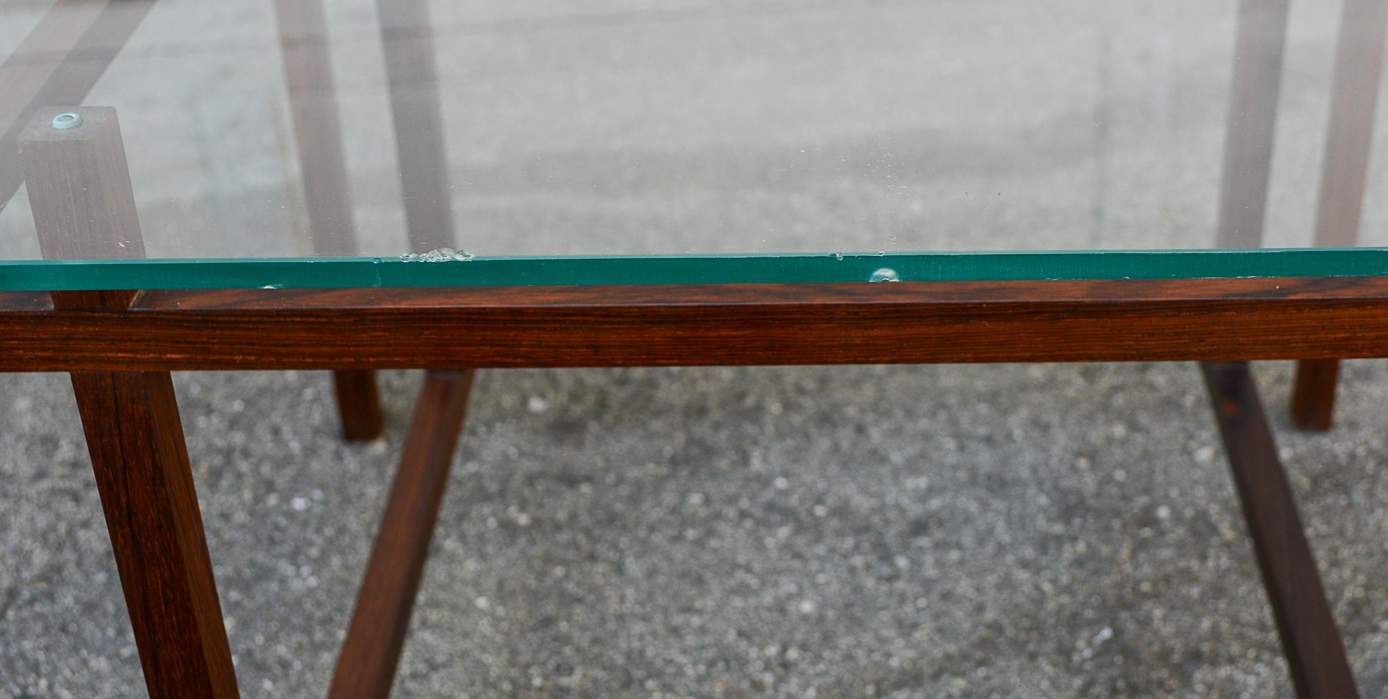 Pair of Rosewood and Glass End Tables by Henning Norgaard For Sale 2