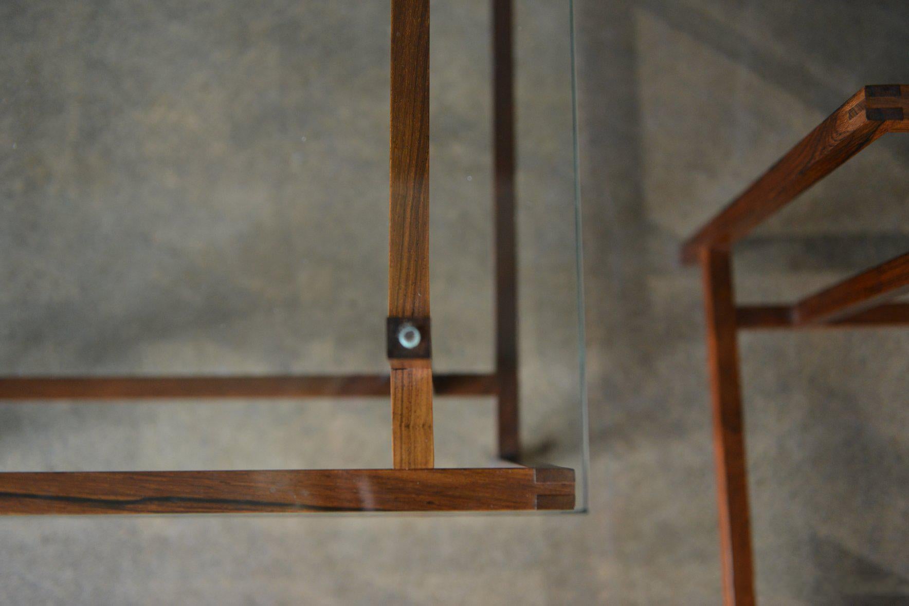 Pair of Rosewood and Glass Side Tables by Henning Norgaard, circa 1965 2