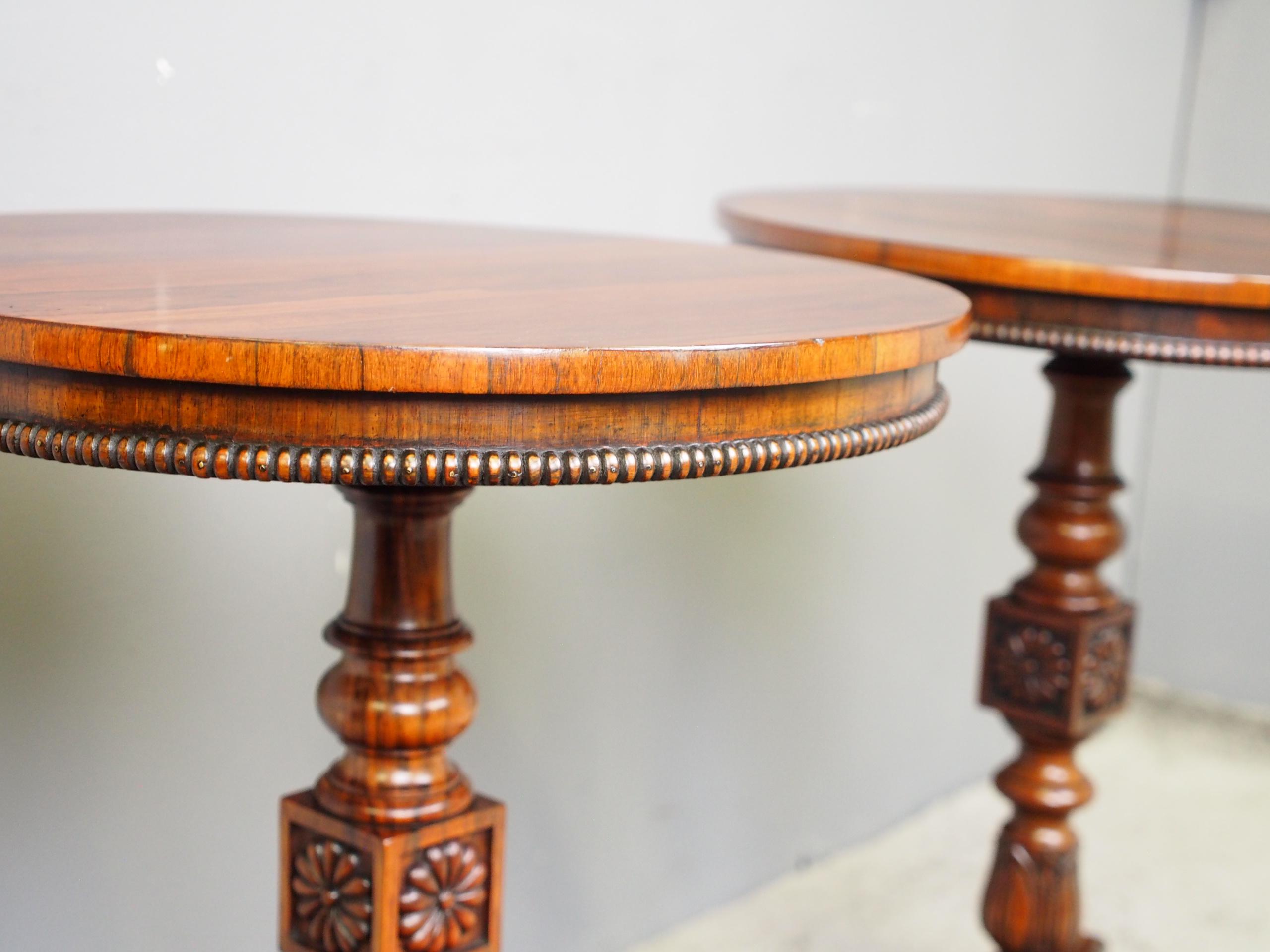 Pair of Rosewood and Goncalo Alves Occasional Tables In Good Condition In Edinburgh, GB