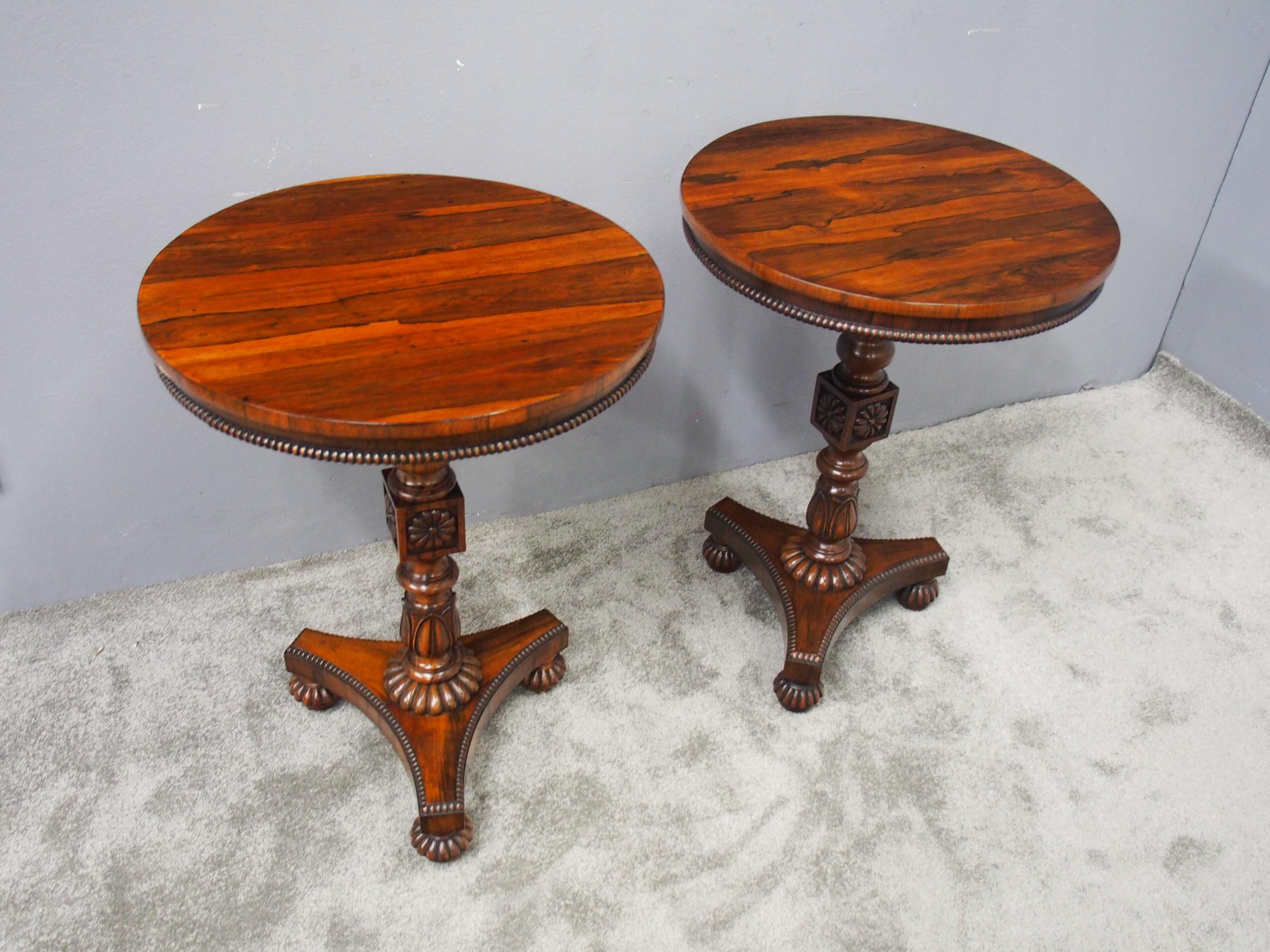 Pair of Rosewood and Goncalo Alves Occasional Tables 1
