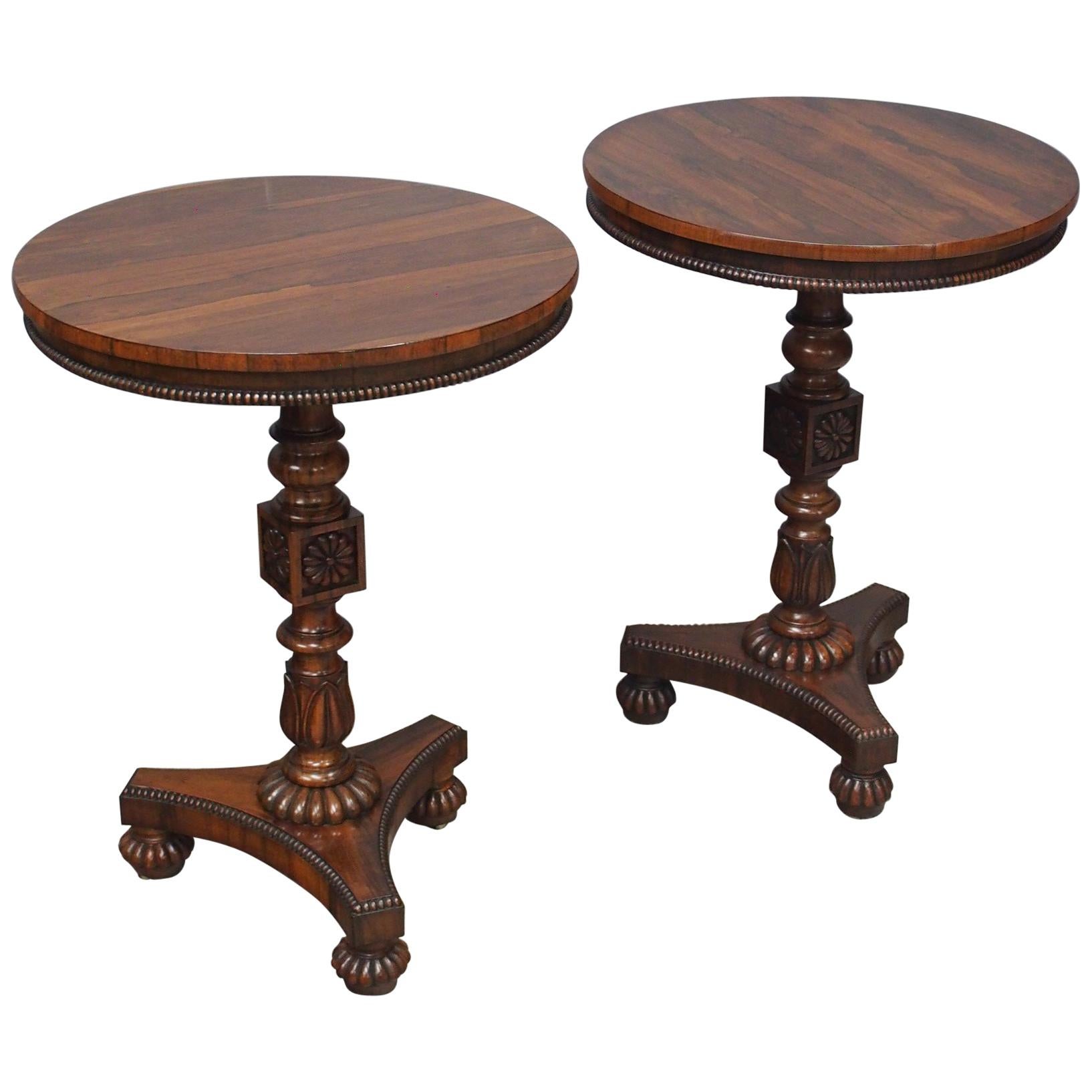 Pair of Rosewood and Goncalo Alves Occasional Tables